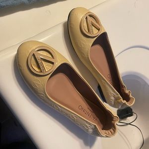 Valentino Cream Flats Elegant Loafers